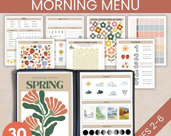 Spring Morning Menu Preschool, Nature Homeschool for 2 Year Old, Editable Name Practice Printable, Addition Worksheet for Kindergarten Kids