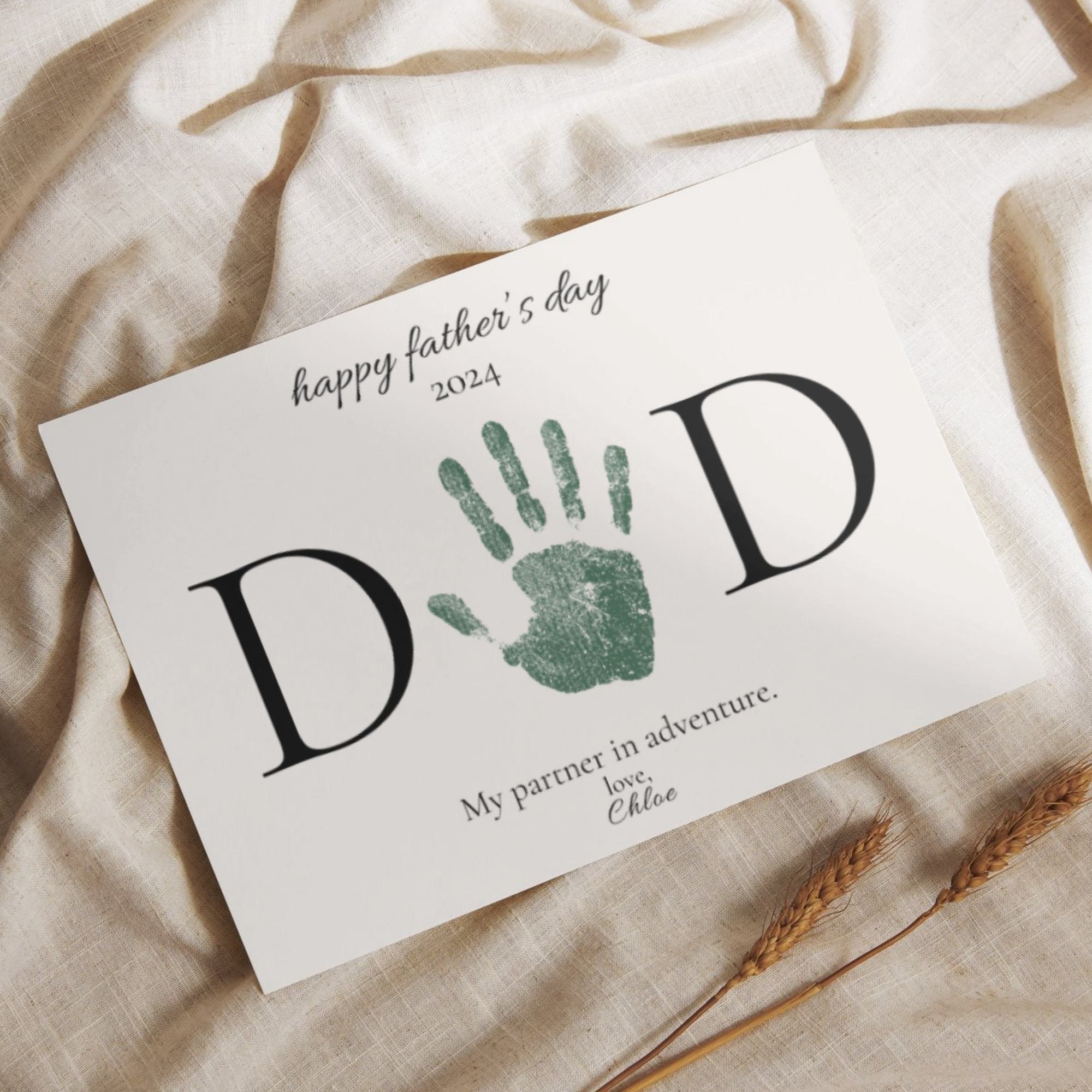 Personalized Fathers Day Handprint Craft for Dad Printable, Unique ...