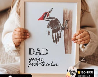 Dad Handprint Art Fathers Day Craft for Toddlers, Bird Art Project Printable, Nature Gift for Dad from Preschooler, Daycare Activity for Kid
