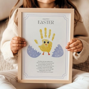 Easter Chick Handprint Craft Toddler, Easter Handprint with Poem Preschool Printable, Cutest Little Chick Spring Craft for Pre-K Daycare Art image 1