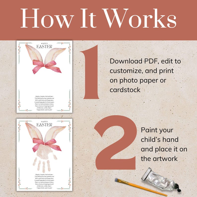 how to create a bunny handprint craft from a digital download