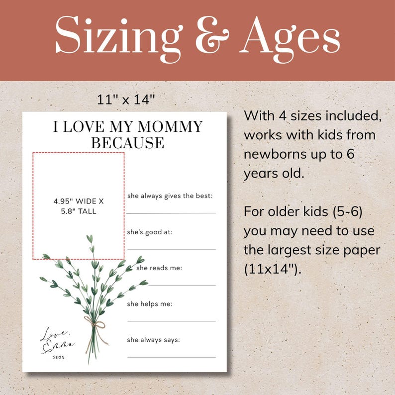 Mothers Day Handprint I Love My Mom Because Printable, Last Minute Gift Idea, Sentimental Mom Gift from Kid, About My Mommy from Preschooler image 10