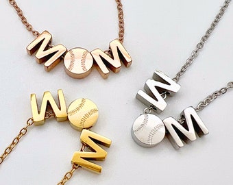 Baseball MOM Charm Necklace – Sports Jewelry Gift