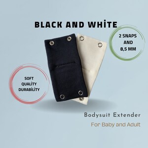 Bodysuit Extender, Custom Extender, Snap on Extender 2 Pieces 100% Cotton  Body Extension Apparatus 3 Snaps 8.5 and 9.5 Mm 