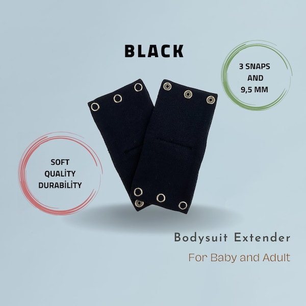 Bodysuit-Extender, Custom-Extender, Bodysuit-Extender für Erwachsene, Snap-On-Extender, Dance Wear-Extender 3 Snaps und 3 Snaps (9,5 mm)