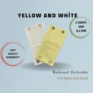 Bodysuit extender, custom extender, snap on extender 2 Pieces 100% Cotton  Body Extension Apparatus 3 Snaps 8.5 and 9.5 mm