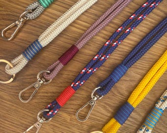 Schlüsselband bunt Tau | Wunschfarbe selbst zusammenstellen | Schlüsselanhänger umhängen | Kletterseil Accessoire | Schlüsselband Geschenk