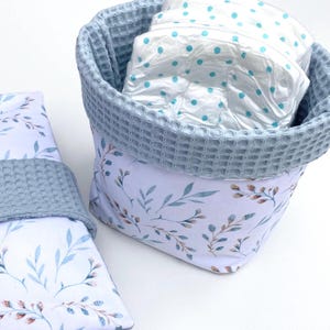 Utensilo Waffelpique Eukalyptus/hellblau, Geschenk zur Geburt, Babygeschenk, Geschenk Baby, Junge, Mädchen, Geschenkset Baby