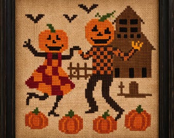 Jack’s  Masquerade , Halloween PDF cross stitch pattern, (73 x 72 Stitch Count)IMMEDIATE DOWNLOAD ハロウィン