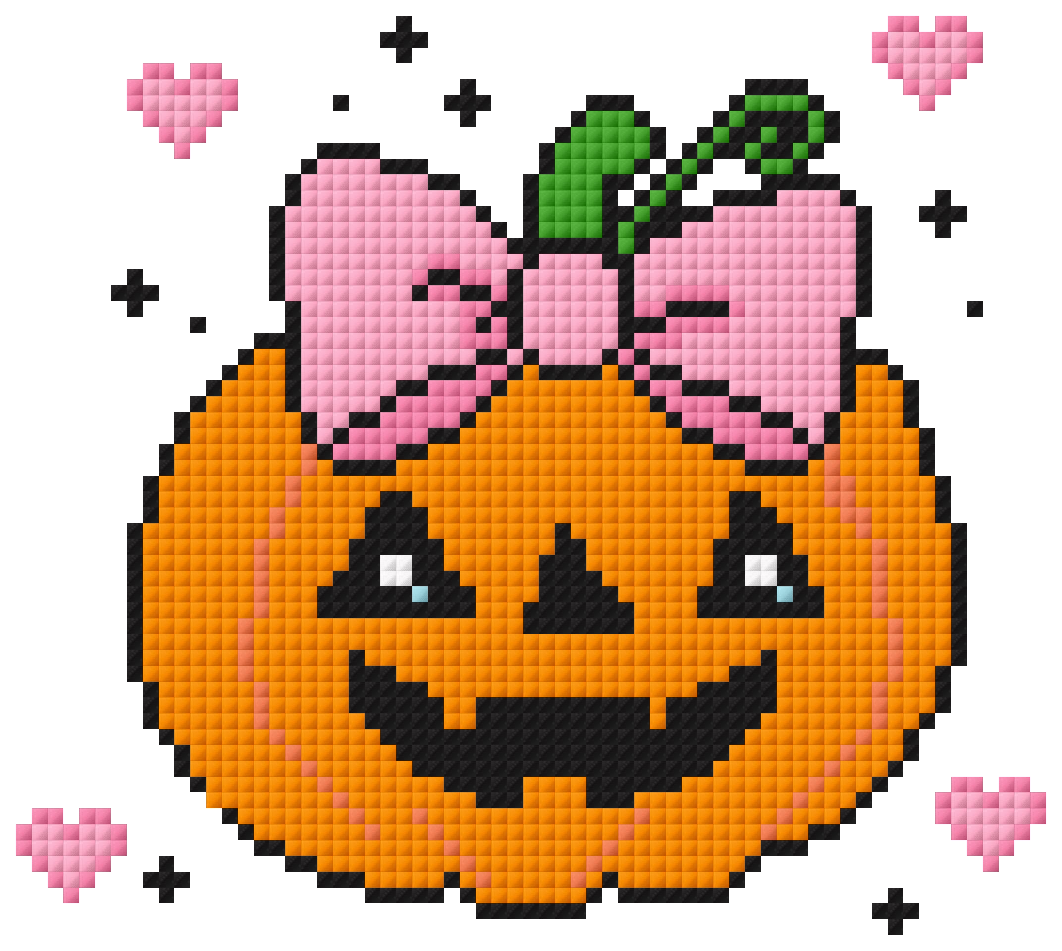Kawaii Jack ‘O Lantern Cross Stitch Pattern | Easy Beginner Colorful ...