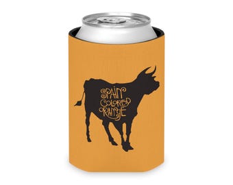 Enfriador de latas con logo naranja de España / Enfriador de latas de banda de rock indie