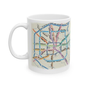 Houston Highway Map Ceramic Coffee Mug | Texas Road Map Mug (11oz & 15oz) | Houston TX City Streets | Gift for Houstonians and Coffee Lovers