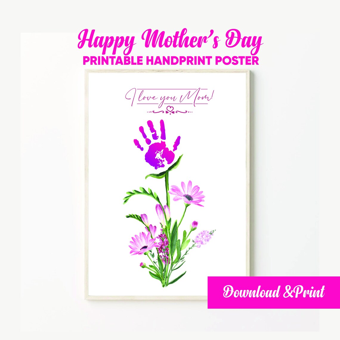 Mothers Day Handprint Printable Mothers Day Handprint Art - Etsy