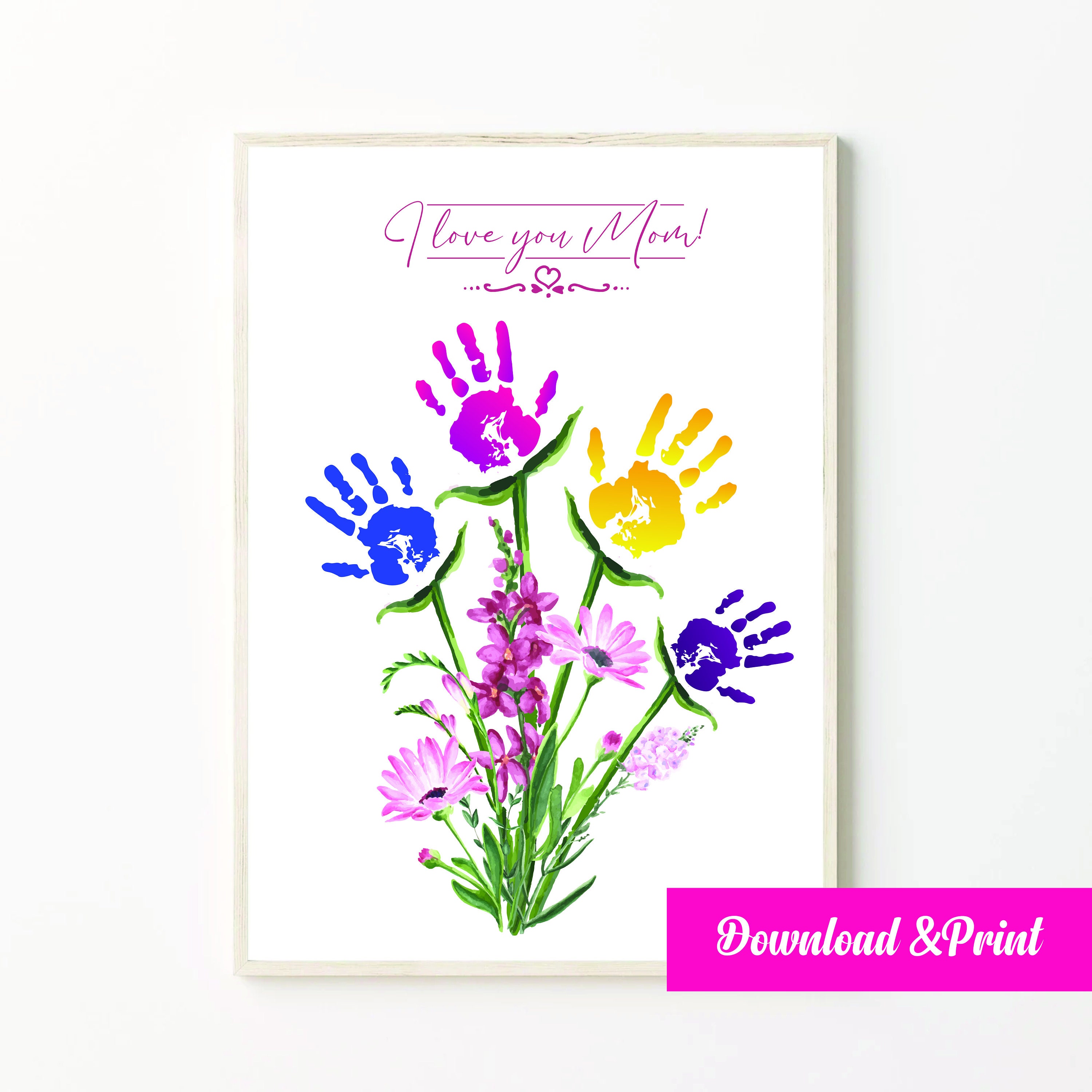 Mothers Day Handprint Printable Mothers Day Handprint Art Etsy
