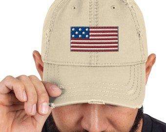 Amerikansk flagga, sliten pappahatt