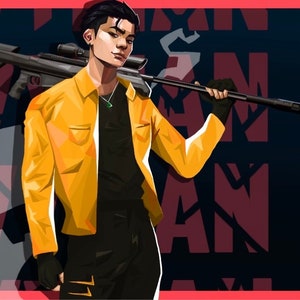 Desenho digital personalizado de Valorant - Retrato personalizado para você ou seus entes queridos - Encomenda de arte de jogo personalizada - Presente perfeito para um jogador