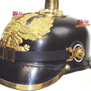 Pickelhaube Helmet German Prussian Pickelhelm Leather Helmet Reenactment image 4