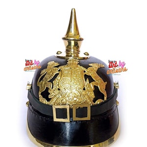 Pickelhaube German Prussian Leather Helmet German Fantasy Cosplay Pickelhelm image 2