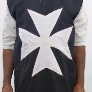 Handmade Medieval Hospitaller Knight Tunic Cotton Tabard Halloween Costume
