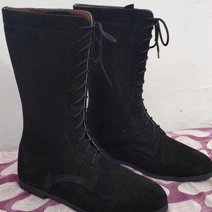 Suede Leather Medieval Boots: Ren Faire Costume Shoes