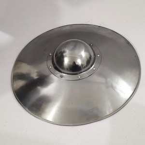 Handmade Medieval Metal Round Buckler Shield Dome With Handle Fully Functional (18 Inch)