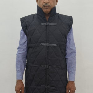 Medieval Sleeveless Gambeson Thick Padded Cotton Aketon Coat Reenactment Armor