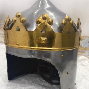 Medieval Great King Arthur helmet Halloween Fantasy Crown Cosplay Reenactment costume