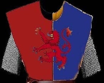 Medieval Tunic With Rampant Lion Knight Cotton Halloween Cosplay Reenactment Costume LARP