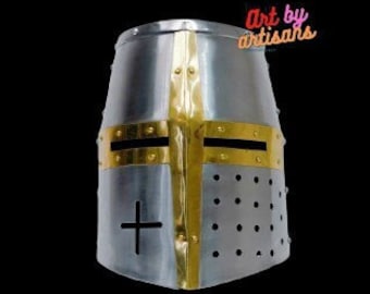 Medieval Knight Templar Helmet Armor Crusader Helmet For Halloween Cosplay Costume