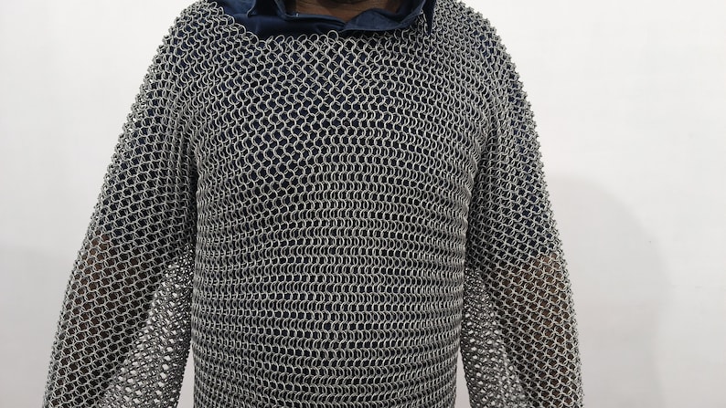 Chain Mail Handcrafted Aluminum Butted Chainmail Hauberk Medieval ...