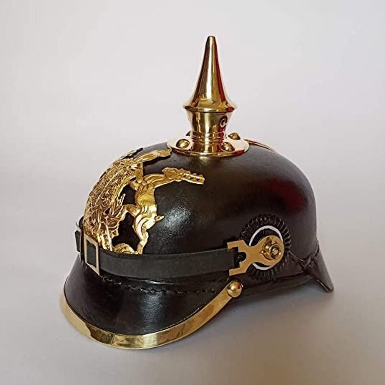 Pickelhaube German Prussian Leather Helmet German Fantasy Cosplay Pickelhelm image 4