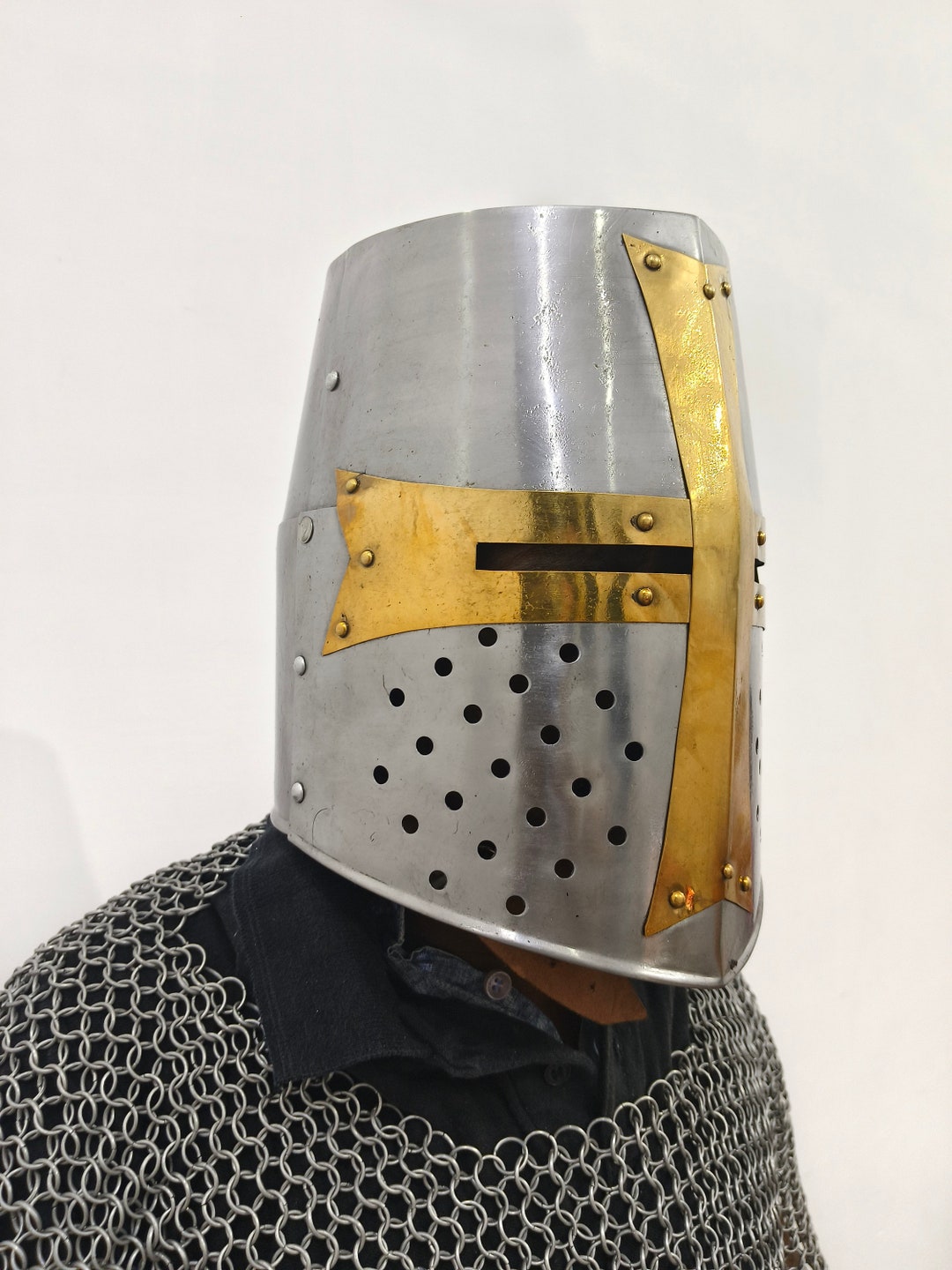 Buy Handcrafted Knight Templar Helmet: Medieval Crusader Costume Online in  India