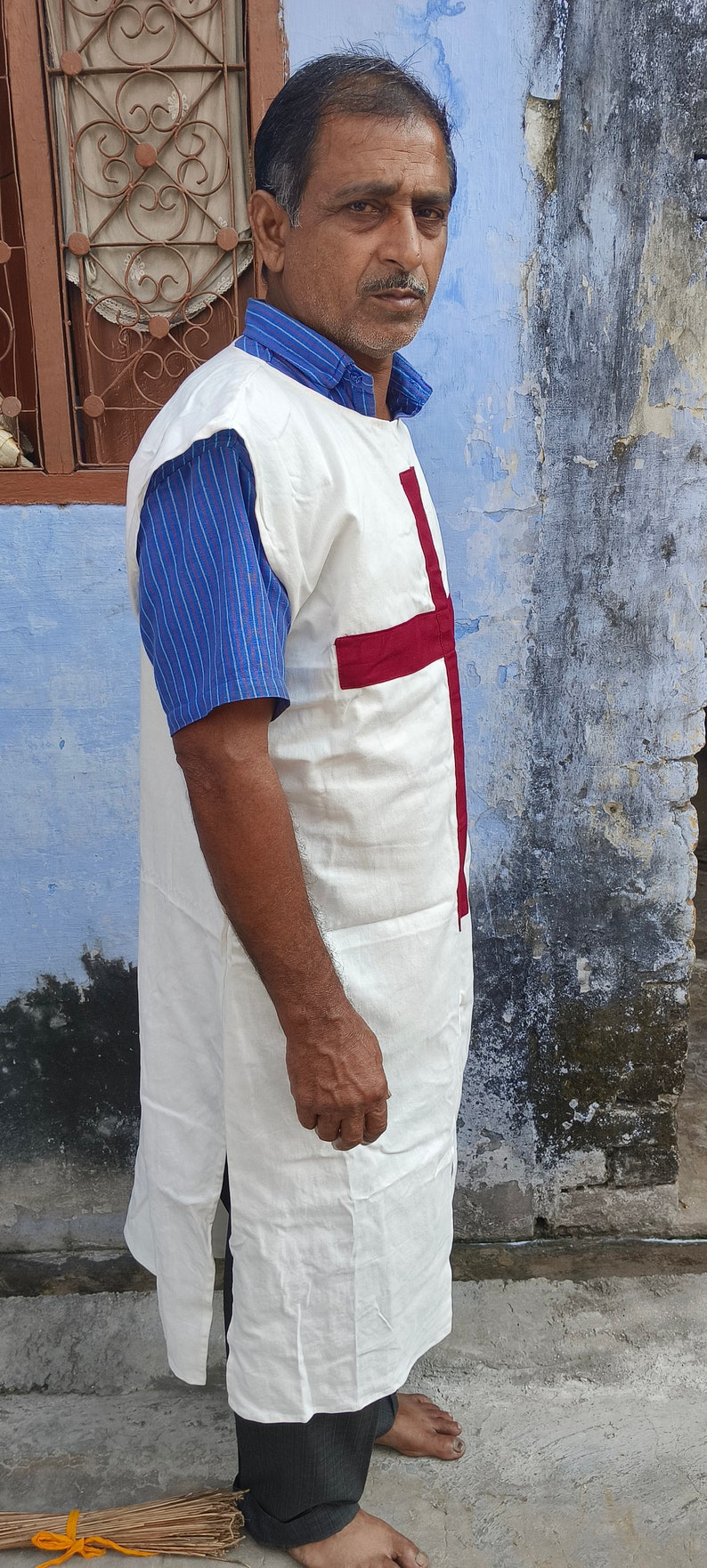 Templar Knight Tunic Medieval Cotton Crusader Cosplay Tunic Reenactment