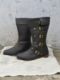 Handmade Medieval Renaissance Boots Black SCA LARP Pirates Leather Boots Ren Faire Vintage Fantasy Cosplay Halloween Reenactment Shoes Gift product logo