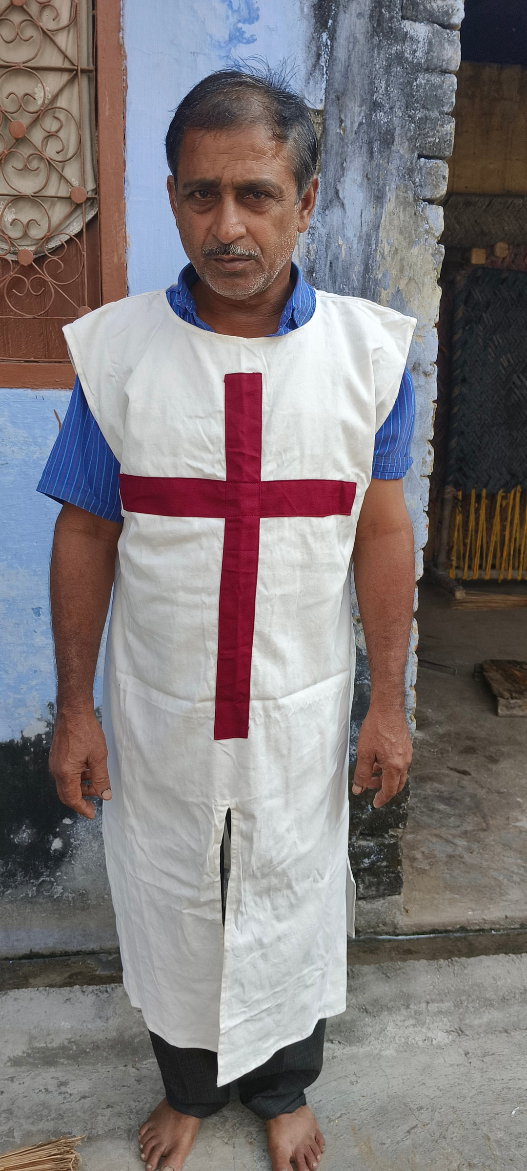 Templar Knight Tunic Medieval Cotton Crusader Cosplay Tunic Reenactment