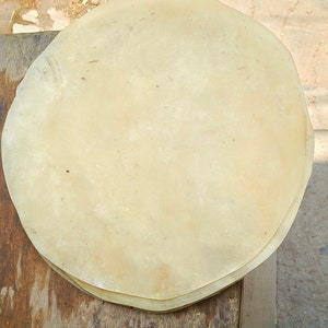 Rawhide Drum Head Djembe Head Goatskin for Drum Doumbek Bodhran Natural Flat Round Piece