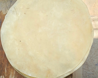 Rawhide Goatskin Drum Head: Natural Untanned Djembe Doumbek Skin