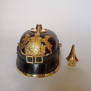 Pickelhaube German Prussian Leather Helmet German Fantasy Cosplay Pickelhelm image 3