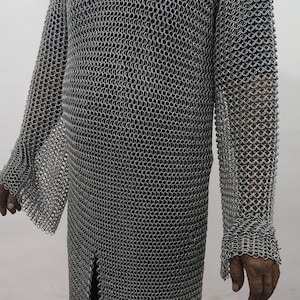 Handcrafted Aluminum Chainmail Hauberk: Medieval Costume SCA LARP