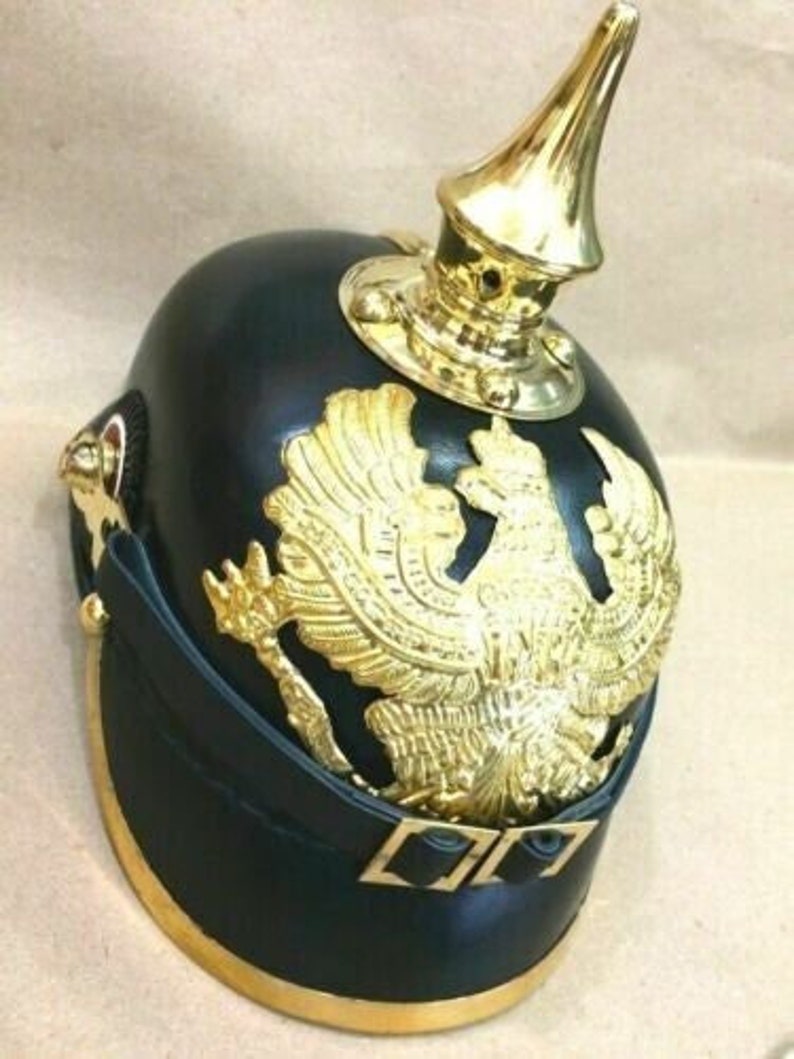 Pickelhaube Helmet German Prussian Pickelhelm Leather Helmet Reenactment image 5