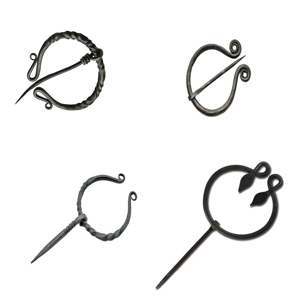 Fibula Brooch Celtic Cloak Pin Brooch Set Black Vintage Viking Brooch