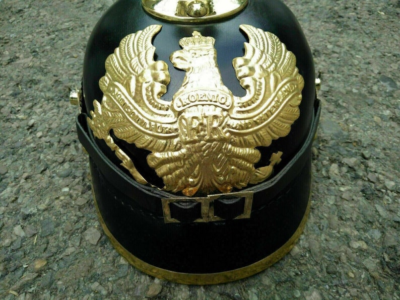 Pickelhaube Helmet German Prussian Pickelhelm Leather Helmet Reenactment image 7