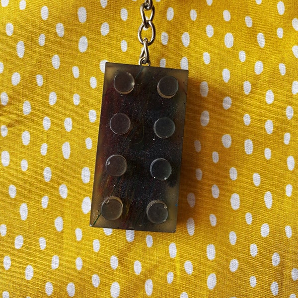 Building Brick Keychain - Multicolored Thread