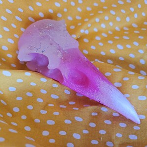 Crow Skull Ornament - Pastel Pink