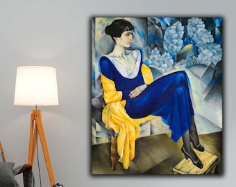 Nathan Altman Portrait of Anna Akhmatova Canvas Wall Art,Altman Poster,Altman Painting,Altman Print,Art Reproduction,Archival Giclee