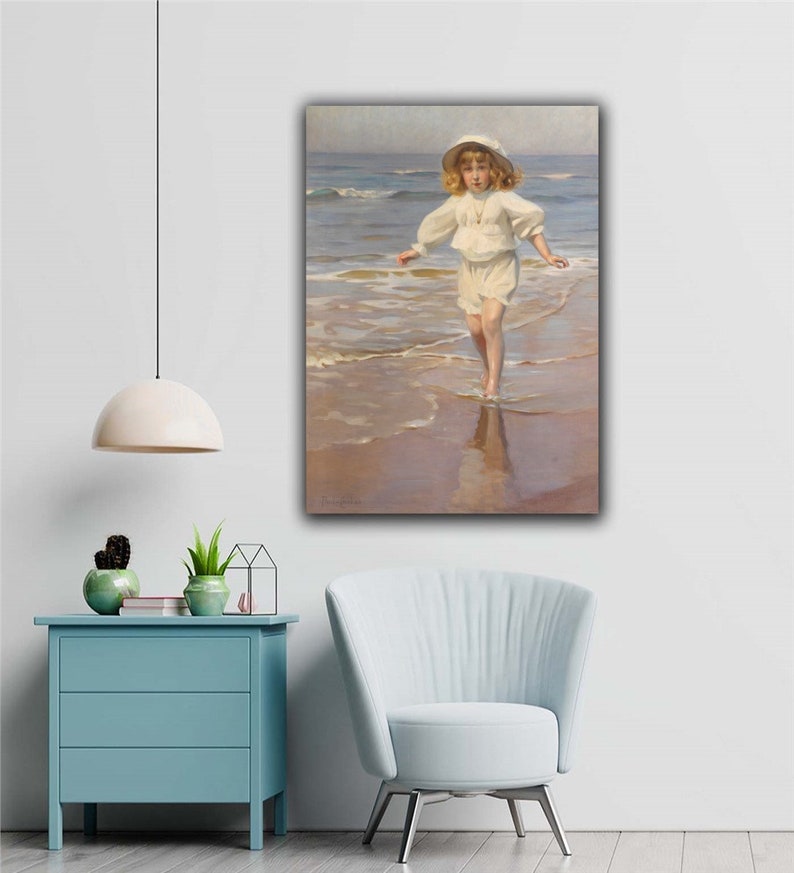 Chabas Poster	Chabas Painting	Chabas Print	Paul-Émile Chabas	Dolores de Pedroso	Sturdza at the	Beach of Biarritz	Chabas Dolores	kids room decor	kids room wall art	childroom decor	childroom wall art	kids for gift