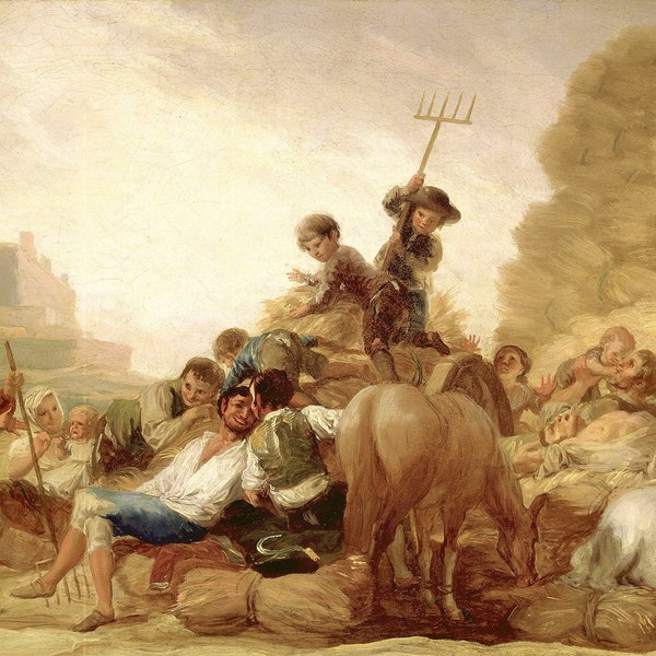 Francisco Goya de dorsvloer 1787 canvas print kunst aan de muur, Francisco Goya poster, Francisco Goya schilderij, Goya print, kunst reproductie