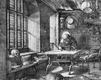 Albrecht Dürer Saint Jerome in His Study 1514 Canvas Print Wall Art,Dürer Print,Dürer Painting,Dürer Poster,Art Reproduction