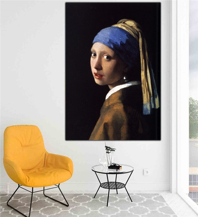 Johannes Vermeer Girl With a Pearl Earring 1665 Canvas Print Wall Art ...