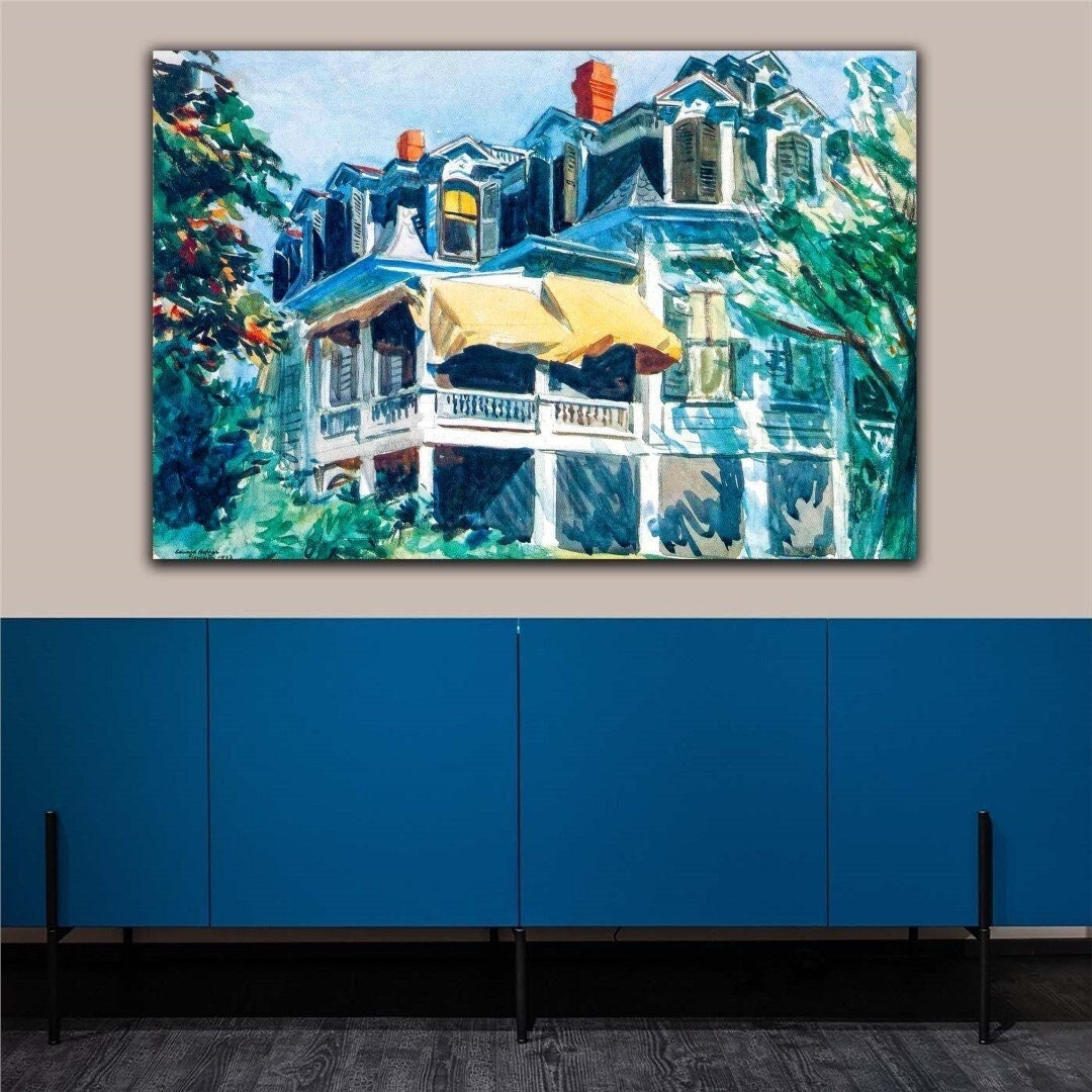 Edward Hopper the Mansard Roof 1923 Canvas Print Wall Art,hopper Poster